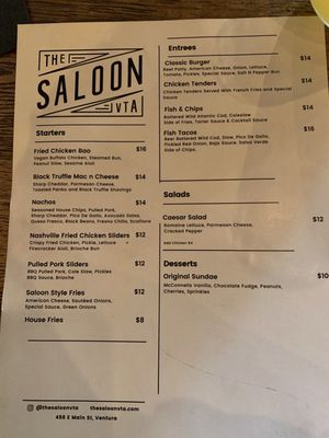 Menu photo 5 The Saloon Ventura Ventura, CA Menu photo 5 The Saloon Ventura Ventura, CA