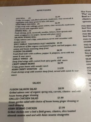 Menu photo 7 Fusion Restaurant & Bar Riverside, CA