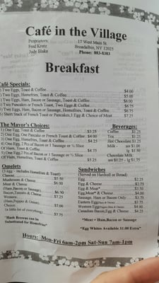 Menu photo 2 Cafe In the Village Broadalbin, NY Menu photo 2 Cafe In the Village Broadalbin, NY