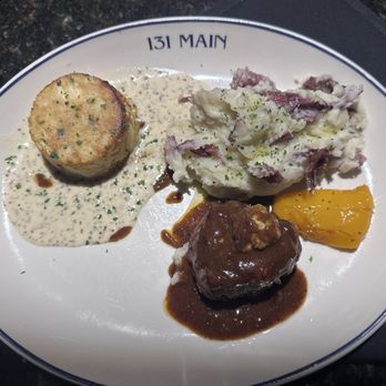 131 MAIN Restaurant - Crab Cake and Filet Medallion and smashed red potatoes - American Near Me - Cornelius, North Carolina
