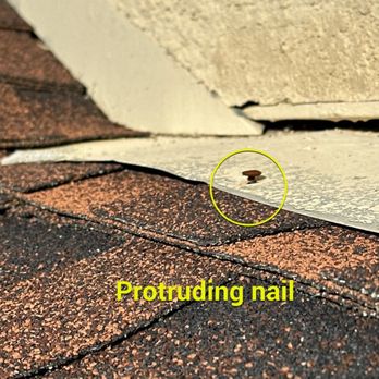 Infinite Roofing Solutions - Protruding nail on flashing - Roofing Near Me - Fresno, California Infinite Roofing Solutions - Protruding nail on flashing - Roofing Near Me - Fresno, California