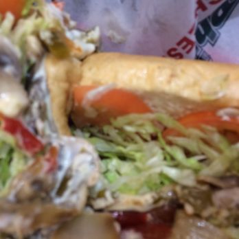 Philly's Best - The grilled veggie sandwich all discombobulated as you can see... - Fast Food Near Me - Encino, California Philly's Best - The grilled veggie sandwich all discombobulated as you can see... - Fast Food Near Me - Encino, California