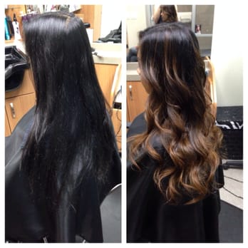 Jeca's Glam Studio - Before with my virgin black hair and after with my first ombré! - Hair Salons Near Me - San Jose, California Jeca's Glam Studio - Before with my virgin black hair and after with my first ombré! - Hair Salons Near Me - San Jose, California