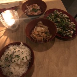 Lucky Tortoise - Jasmine rice, kimchi, peanut slaw, pancake at the start of All In for 1.