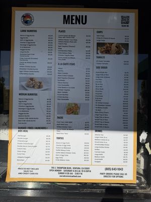 Menu photo 2 Corrales Mexican Food Ventura, CA