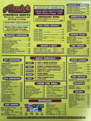 Menu photo 3 Andy's Sandwich Shoppe Jacksonville, FL