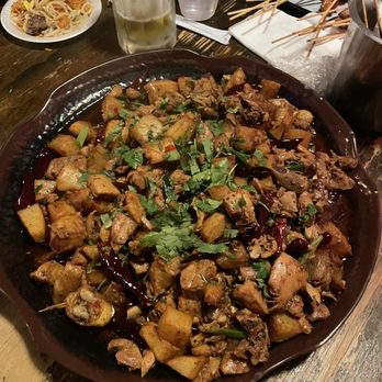 Gao's Kabob - Spicy chicken with flat noodles - Kebab Near Me - Houston, Texas Gao's Kabob - Spicy chicken with flat noodles - Kebab Near Me - Houston, Texas