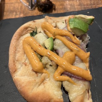 Tapas & Beers - California Chicken Flatbread - French Near Me - San Diego, California Tapas & Beers - California Chicken Flatbread - French Near Me - San Diego, California