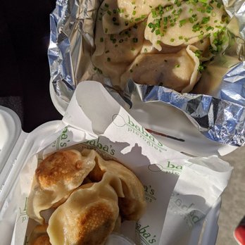 Baba's Pierogies - Boiled bacon cheddar and fried jalapeno pierogis - Modern European Near Me - Brooklyn, New York Baba's Pierogies - Boiled bacon cheddar and fried jalapeno pierogis - Modern European Near Me - Brooklyn, New York
