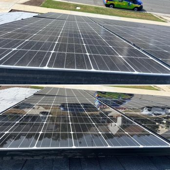 Professional Solar Panel Cleaning - The top was BEFORE and the bottom picture, AFTER. - Solar Panel Cleaning Near Me - Pasadena, California Professional Solar Panel Cleaning - The top was BEFORE and the bottom picture, AFTER. - Solar Panel Cleaning Near Me - Pasadena, California