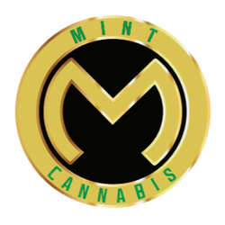 Mint Cannabis - Stuart - Mint Cannabis Dispensary Logo - Green and Gold Lettering and Mint Cannabis Logo
