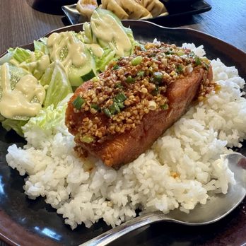 Chef's Ramen - 10.27.24 Butter Garlic Salmon Rice - Ramen Near Me - Honolulu, Hawaii
