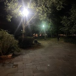 Rabaut Park - New lamp globes July 17,2025. All lights working too Looks nice at night. Bus stops well lit.