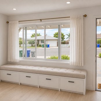 Orion Finish & Custom Carpentry - AI depiction of bench seat. - Cabinetry Near Me - San Diego, California Orion Finish & Custom Carpentry - AI depiction of bench seat. - Cabinetry Near Me - San Diego, California