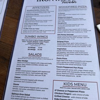 Ironwood Tavern - First side of menu - American Near Me - Martinez, Georgia