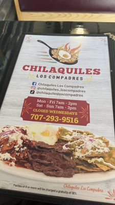 Menu photo 4 Chilaquiles Los Compadres Santa Rosa, CA Menu photo 4 Chilaquiles Los Compadres Santa Rosa, CA