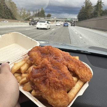 Chick N' Bros - Nashville Chicken Tenders (Lvl 1 Spice) w/ a bitten tender - Food Trucks Near Me Chick N' Bros - Nashville Chicken Tenders (Lvl 1 Spice) w/ a bitten tender - Food Trucks Near Me