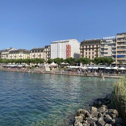 Jet d'Eau - Small beach area off the jetty to the Jet D'Eau
