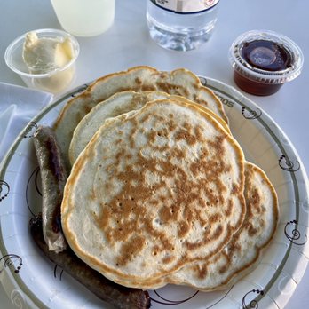 Bumpa's - Banana Pancakes and sausage. - Caribbean Near Me - Charlotte Amalie, Virgin Islands Bumpa's - Banana Pancakes and sausage. - Caribbean Near Me - Charlotte Amalie, Virgin Islands