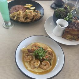 Shrimp & grits, calamari, & quiche Shrimp & grits, calamari, & quiche