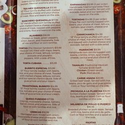 Famous Rivera Grill - Menu page 2 - Street food/Little Cravings (Antojitos Mexicanos)