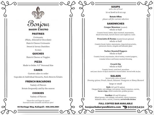 Menu photo 6 Bonjour Bakery & Bistro Kalispell, MT Menu photo 6 Bonjour Bakery & Bistro Kalispell, MT