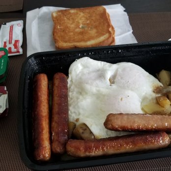 Sunset Grill - 3 eggs , 4 breakfast sausages and home style fries dilivered by Uber Eats - Breakfast & Brunch Near Me - Brampton, Ontario