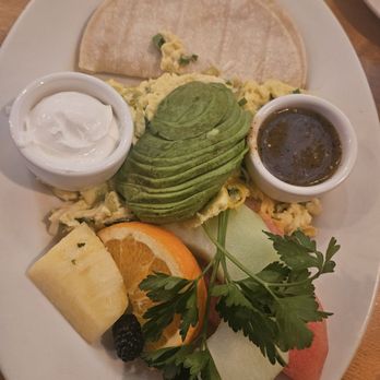 The Kettle - Hangover Scramble with Fruit and Corn Tortillas - Diners Near Me - Manhattan Beach, California The Kettle - Hangover Scramble with Fruit and Corn Tortillas - Diners Near Me - Manhattan Beach, California