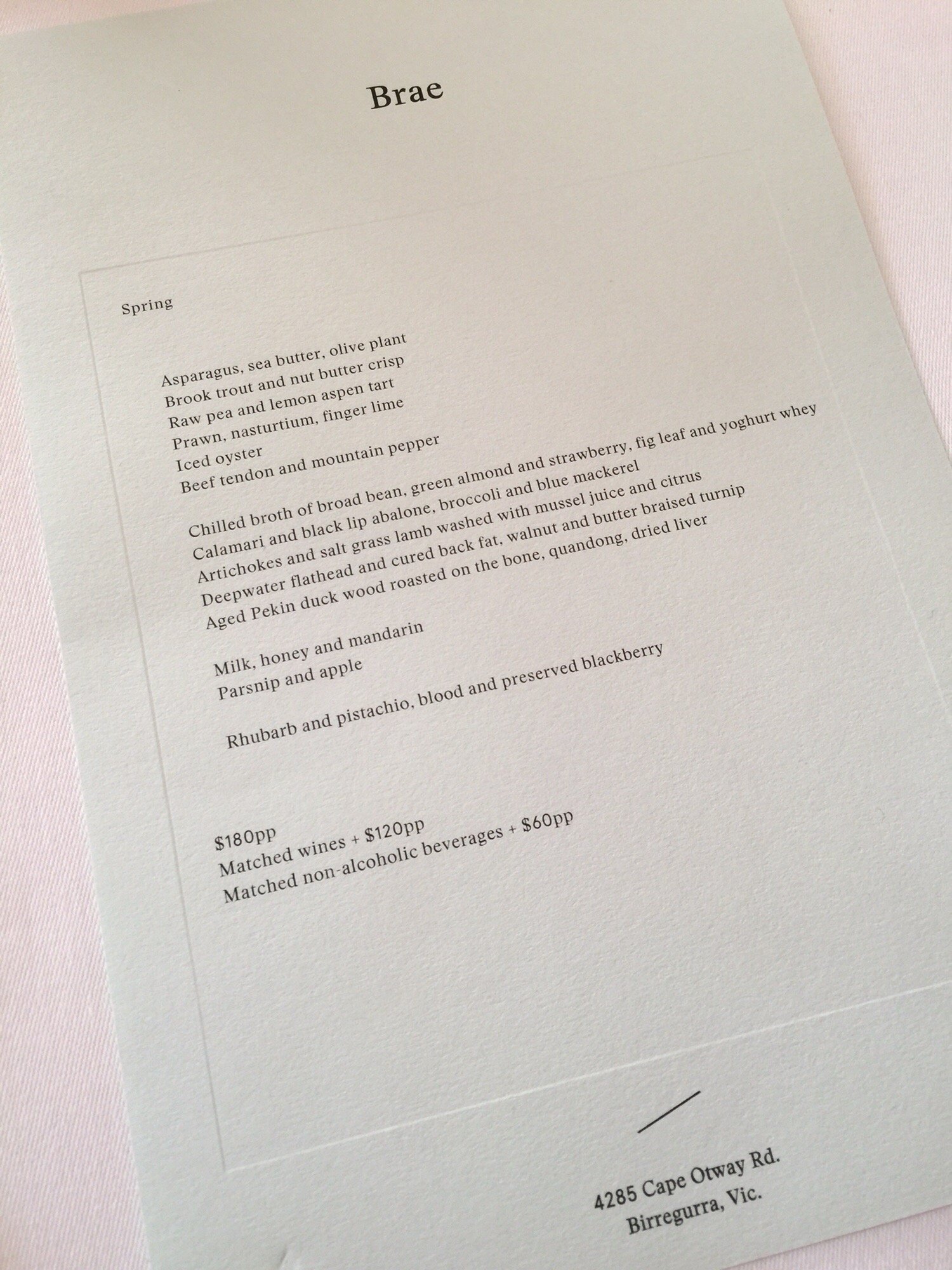 Brae - Tasting menu - menu - Australian Near Me - Birregurra, VIC Brae - Tasting menu - menu - Australian Near Me - Birregurra, VIC