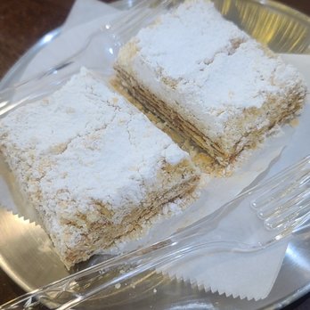 Los Hornitos Bakery - Milhojas (layers of crispy pastry filled with dulce de leche) - Latin American Near Me - Wappingers Falls, New York Los Hornitos Bakery - Milhojas (layers of crispy pastry filled with dulce de leche) - Latin American Near Me - Wappingers Falls, New York
