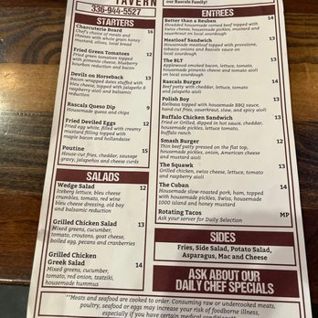 Rascals Tavern - Menu - Bars Near Me - Greensboro, North Carolina