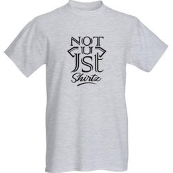 NotJustShirtz - Gray Logo Tee sizes range from youth M/L to 3XL