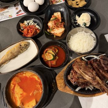BCD Tofu House - LA Galbi Combo with appetizers - Korean Near Me - Irvine, California