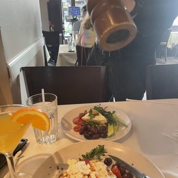 Ziziki's - Greek lasagna and side Greek Salad Dinner. Pepper me please! - Greek Near Me - Dallas, Texas Ziziki's - Greek lasagna and side Greek Salad Dinner. Pepper me please! - Greek Near Me - Dallas, Texas