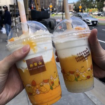 Hui Lau Shan - D3. Pomelo and Mango with Sago on left  D4. Mango and Coconut with Sago on right - Desserts Near Me - Berkeley, California
