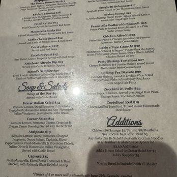 Meoni's Italian Kitchen - Menu - Italian Near Me - Bullhead City, Arizona