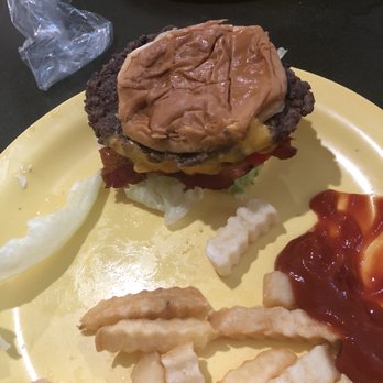 Paulette's Place - a hamburger and fries on a yellow plate - American Near Me - South Boston, Virginia Paulette's Place - a hamburger and fries on a yellow plate - American Near Me - South Boston, Virginia