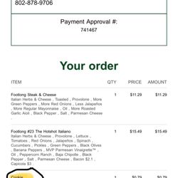 Subway - The receipt