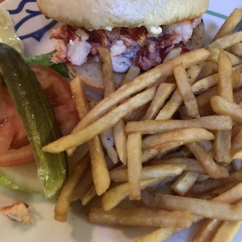 The Lobster Trap - Lobster roll with fries - Seafood Near Me - Avalon, California The Lobster Trap - Lobster roll with fries - Seafood Near Me - Avalon, California
