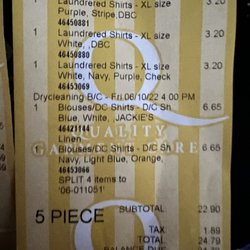 Charlie's Dry Cleaning and Laundry - Overcharging me for XL and for "blouses" when they're just short sleeved dress shirts.