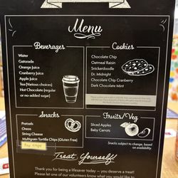 Stanford Blood Center - Selection of snacks to choose from after donating