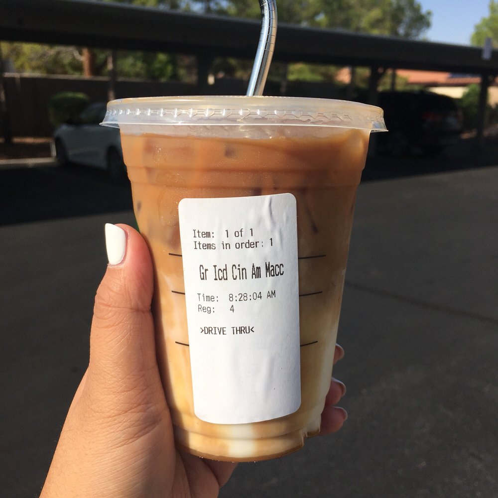 Starbucks - Iced Cinnamon Almondmilk Macchiato - Coffee & Tea Near Me - Henderson, Nevada