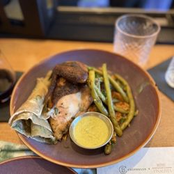 Course 2 - Citrus Smoked Chicken w/ Native Fried Rice, Scallion Masa Pancake & Seasonal Pickles