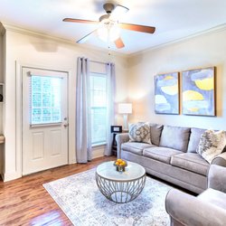 City Heights at Dutchtown - Living Room with door leading to patio area
