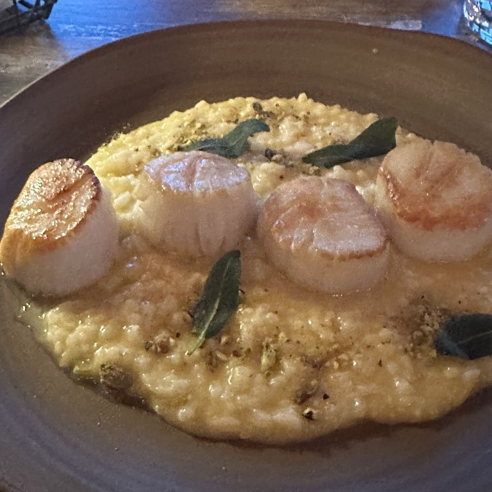 618 - Scallops over butternut squash risotto from chef's menu - my favorite! - New American Near Me - Freehold Borough, New Jersey