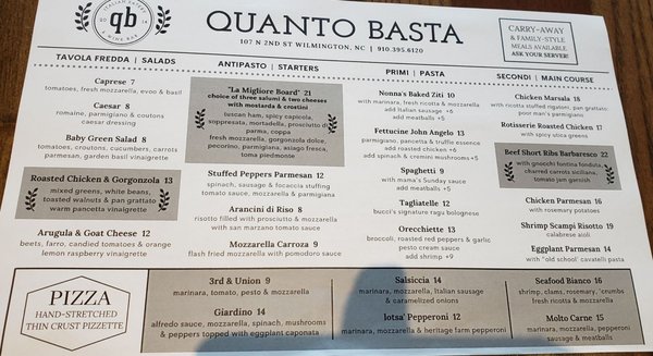 Menu photo 7 Quanto Basta Wilmington, NC Menu photo 7 Quanto Basta Wilmington, NC