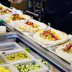 Pita Way - Fresh veggies, cheeses & sauces for you to select from.