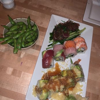 Sushi Brokers - Crunch roll, Rainbow roll, and tuna steak - Sushi Bars Near Me - Gilbert, Arizona Sushi Brokers - Crunch roll, Rainbow roll, and tuna steak - Sushi Bars Near Me - Gilbert, Arizona