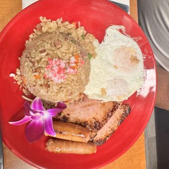 Guieb Cafe - Fried rice with breakfast meats and eggs. - New American Near Me - Honolulu, Hawaii