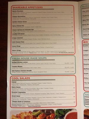 Menu photo 8 Metro Cafe Diner Stone  Mountain, GA